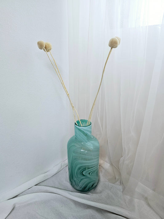 Aqua Marble Glass Vase