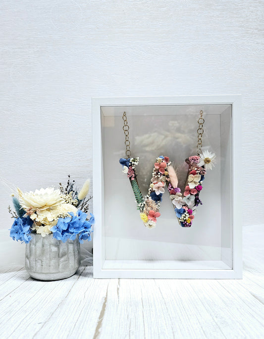 Floral Letter Frame (With Gold Chain)