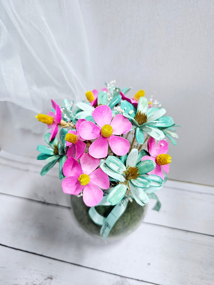 Cheerful Blooms in a Jar