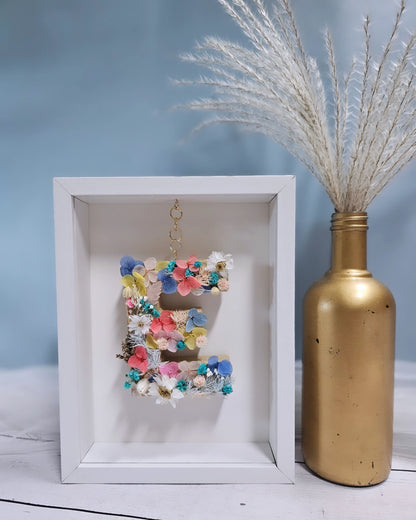 Floral Letter Frame (With Gold Chain)