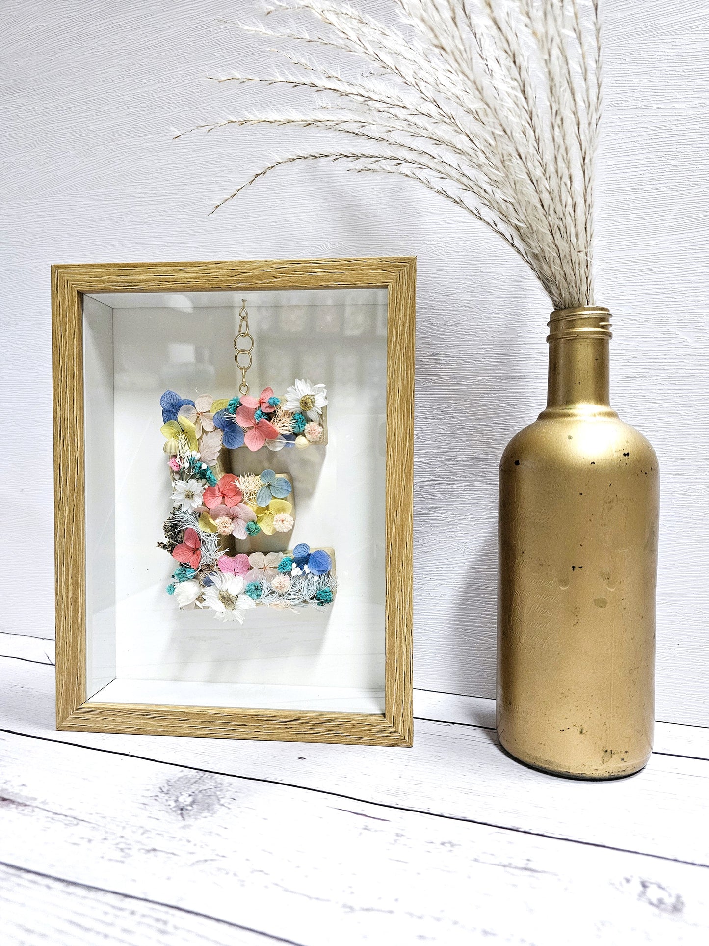 Floral Letter Frame (With Gold Chain)