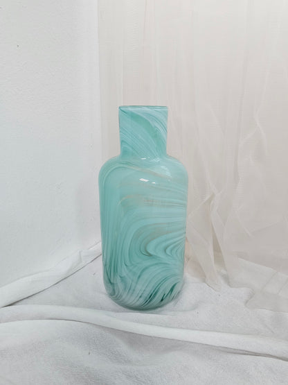 Aqua Marble Glass Vase